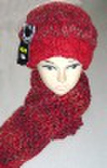 Wool Hat and Scarf Set,Winter Accessory