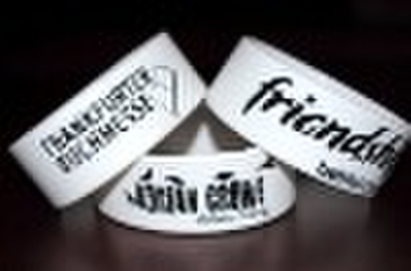 One inch Printed Silicone wristbands