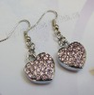 charm hot design rhinestone earrings with heart sh