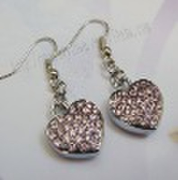charm hot design rhinestone earrings with heart sh