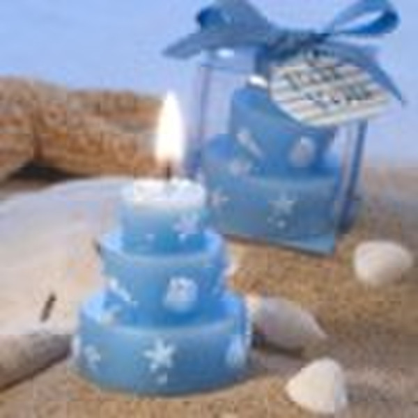 Wedding favors-Beach Themed Wedding Cake Candle Fa