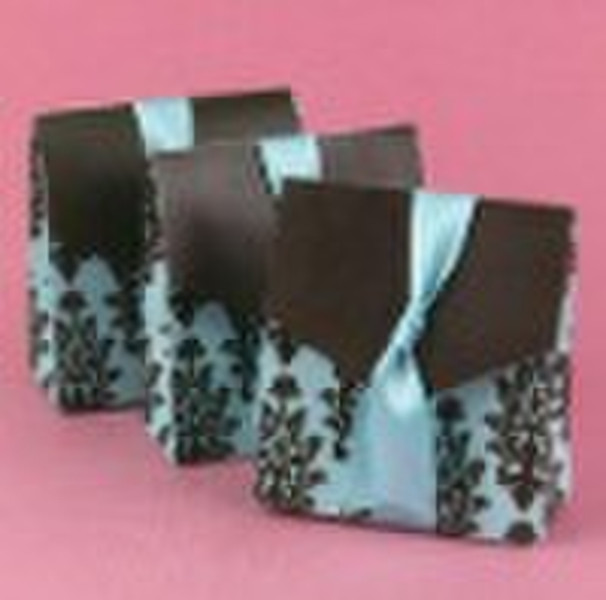 Wedding box-Turquoise and Brown Flourish Favor Box