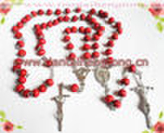wooden bead rosary chain