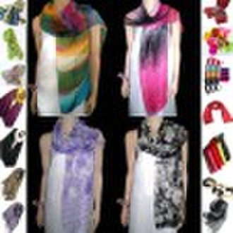 multicolored chiffon fashion scarves