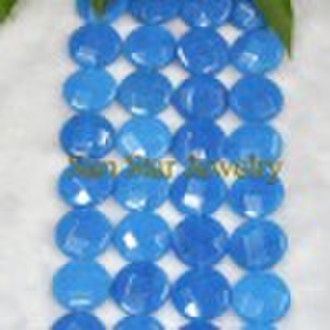 sky blue  faceted dyed jade (25mm) accept paypal
