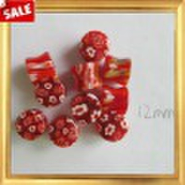 Factory supply millefiori plain double flared ear