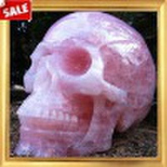 wholesale natural rose quartz carving skull