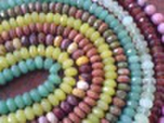 semi precious stone gemstone faceted roundel beads