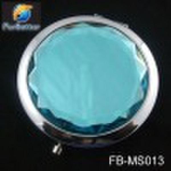 Round folding metal Makeup Mirror with crystal