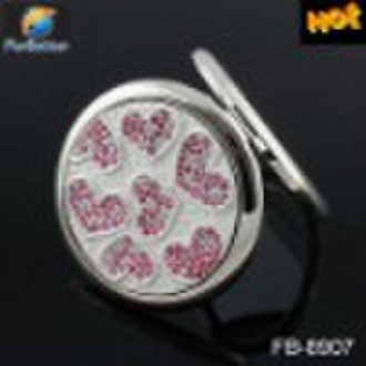 Fashion Flower Patter Round Metal Pocket Mirror