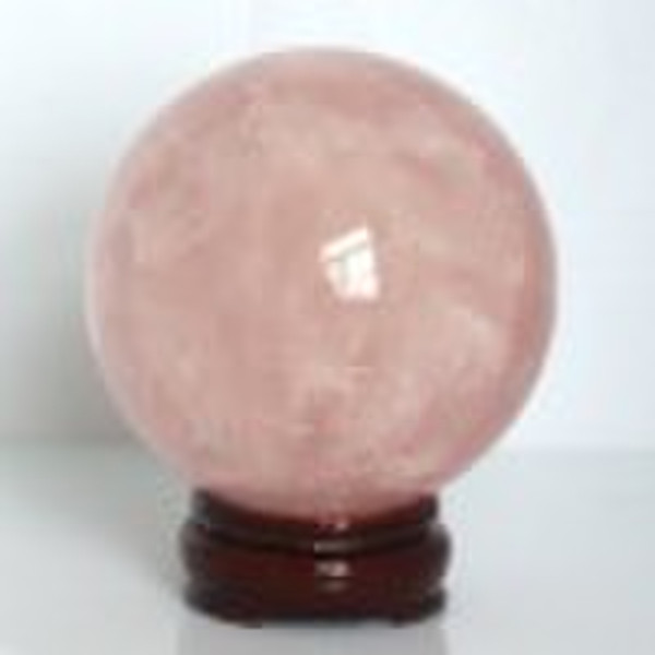 Natural Rock Rose Quartz Crystal Ball