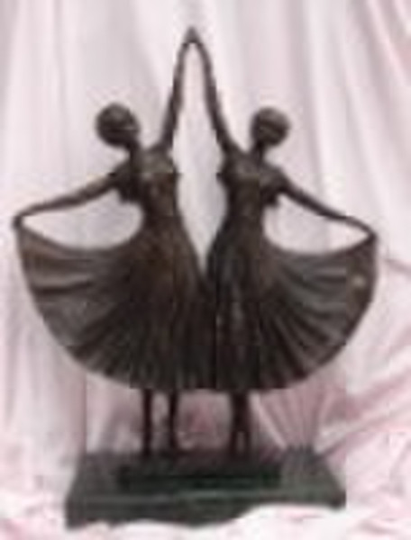 Double bronze  dancers wedding decoration
