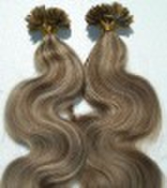 Pre-bonded hair extension, 100% remy human keratin