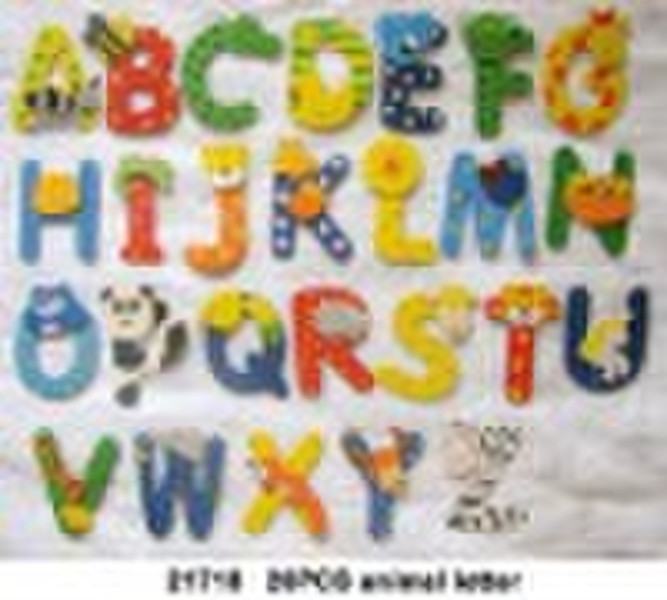 26pcs hölzerne Alphabet-Kühlschrankmagnet