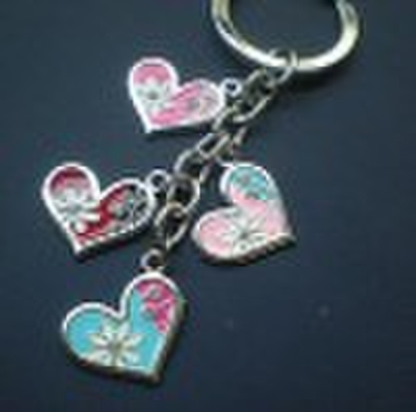 Zinc alloy keyring with cute enamel and top qualit