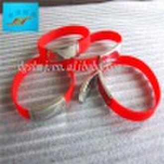 Simple Fashionable Silicone Wristband with Stainle