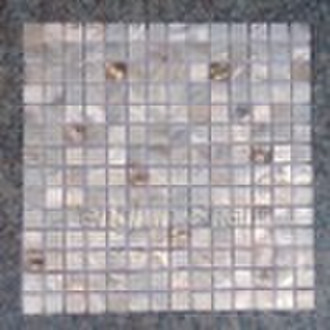 Chinese river shell mosaic--natural color-with ris