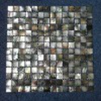 Schwarz MOP Shell mosaik 25mm Quadrat