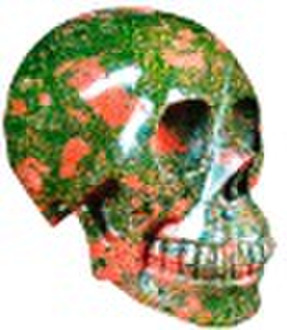 Natural Gemstone Unakite Skull
