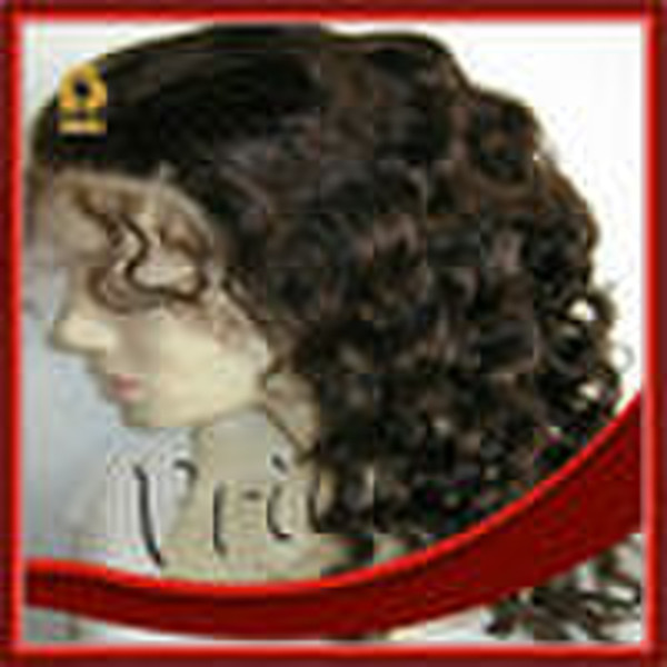 18" deep wave full lace wig / human hair wigs