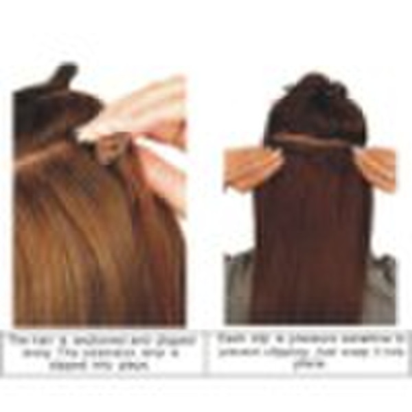 clip on human hair extension /clip in human hair/c