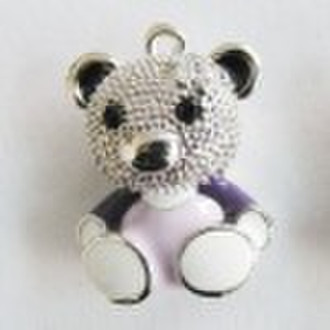 fashion 3D pewter bear pendant