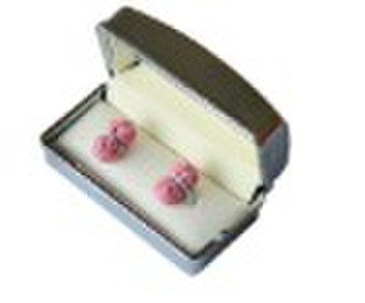 silver plastic cufflinks box