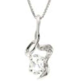 silver aquamarine pendant  fashion jewelry fashion