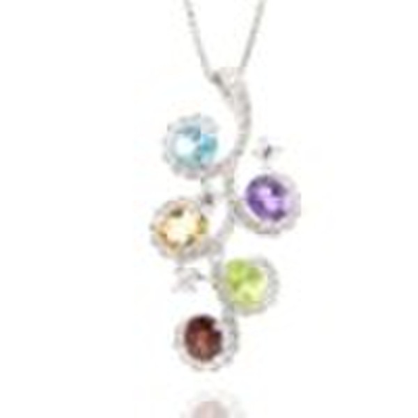 Natural rainbow silver pendant SP0041F