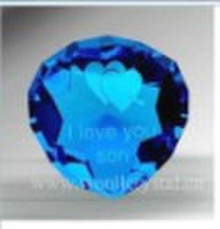 Crystal Glass Heart I love You Son ( Blue ) for yo