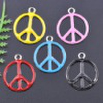 jewelry component 18KGP enamel peace sign charms C