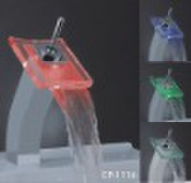 LED glass waterfall  faucet