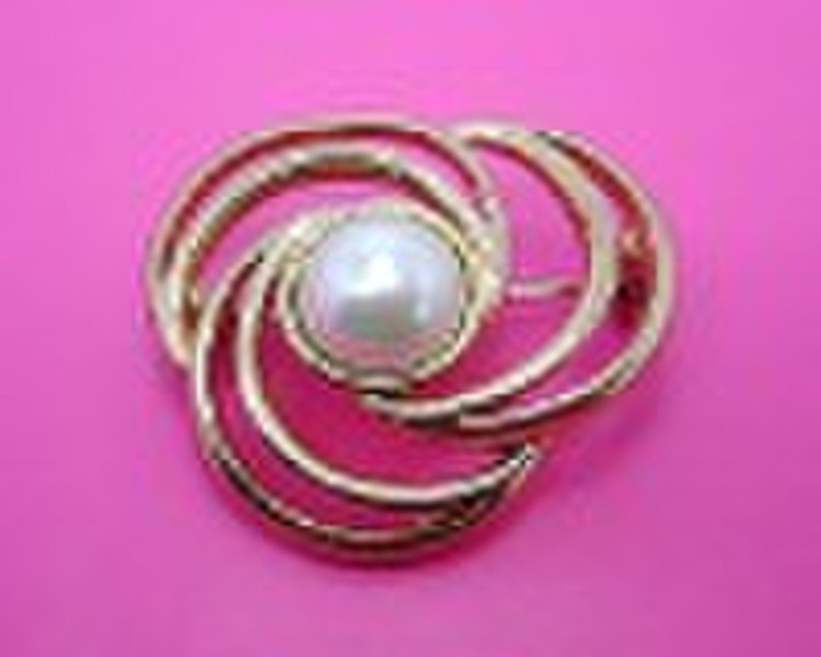 Metal Brooch with rose flower