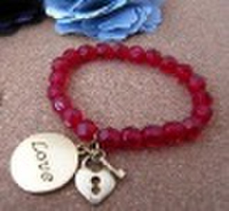 love heart lock charm bracelet