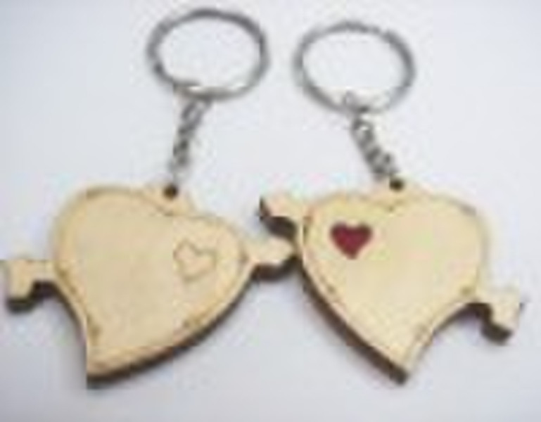 wooden lover's key chain