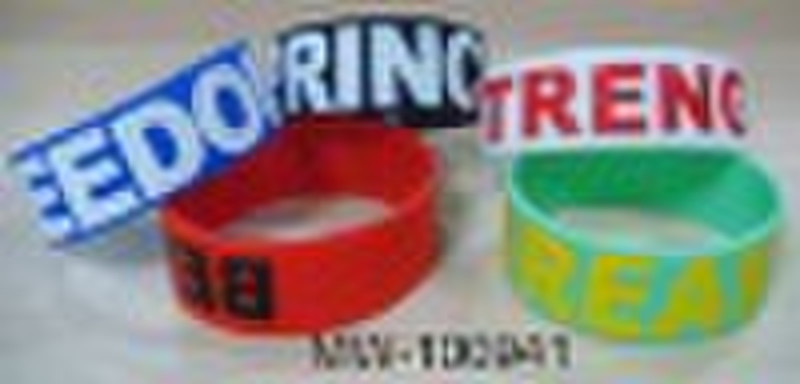 Fashion embossed silicone bracelets