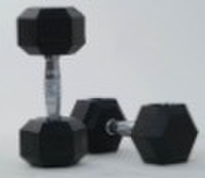 rubber coated hex dumbbell