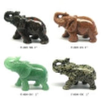 Gemstone Elephant Sculpture