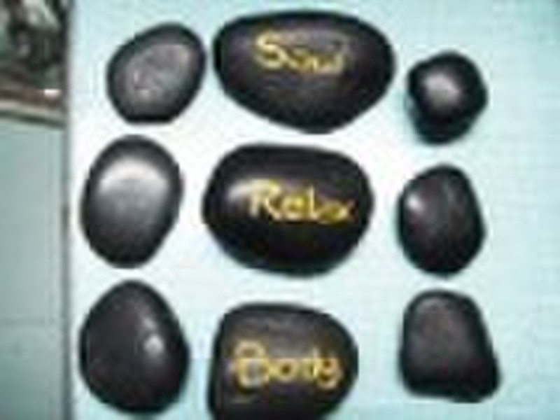 Natural engraved massage stones
