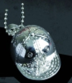 hip hop silver necklace-cap