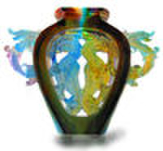 Crystal Glass Antique Reproductive wt Dragon Sculp