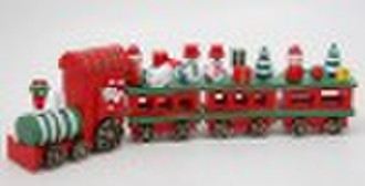 Christmas wooden train decoration