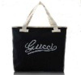 new fashion black canvas shopping shoulder tote ba