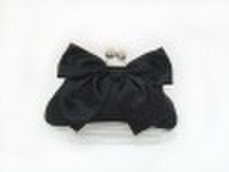 Bowknot satin evening clutch bag