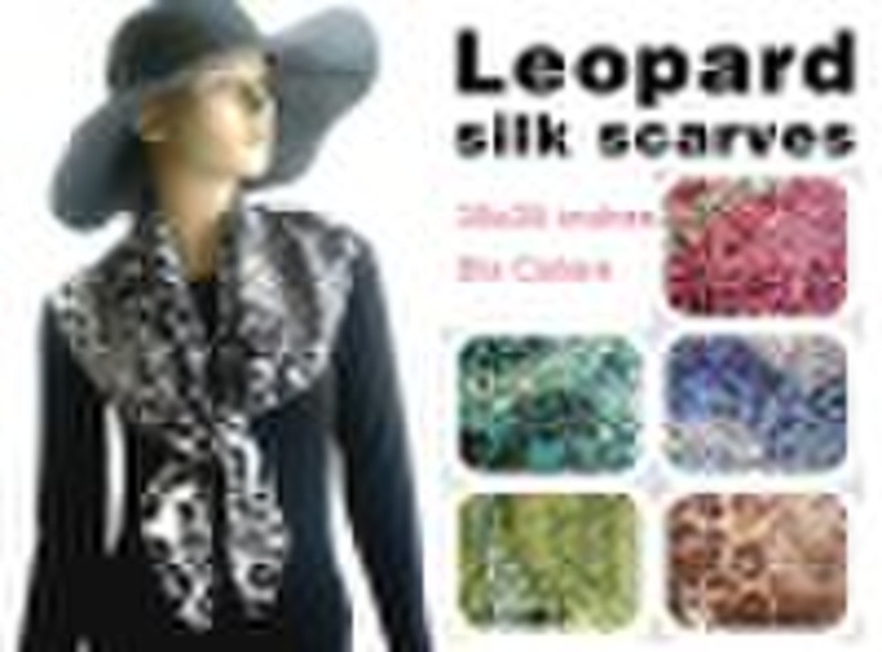 Leopard silk scarves