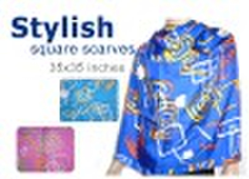 2011 Stylish plain square silk scarves