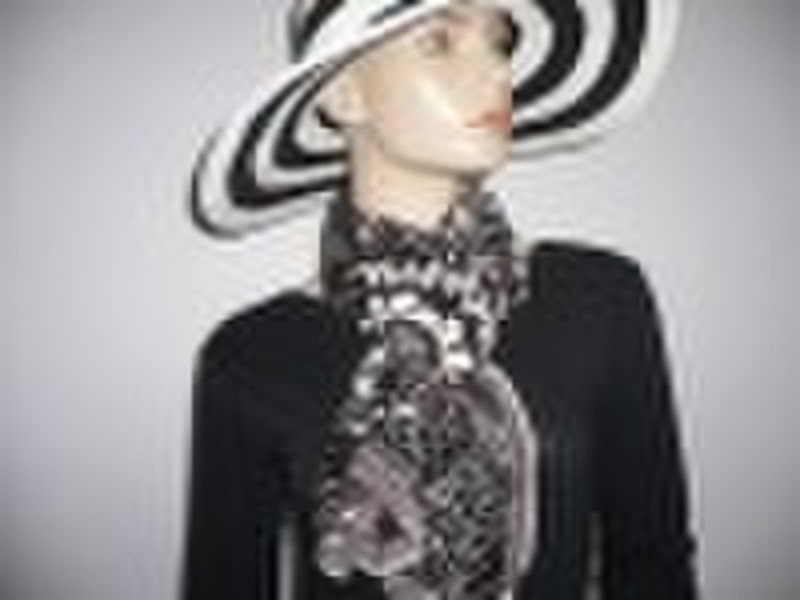 Luxury leopard long silk scarf