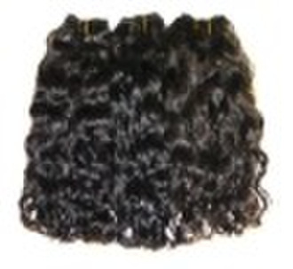 human hair weft  curly wave  remy hair extension