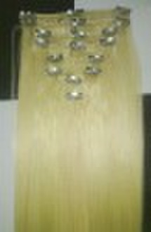 Clip in human hair extension