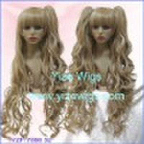 ex-long cosplay hair wig base wig with ponytails Y
